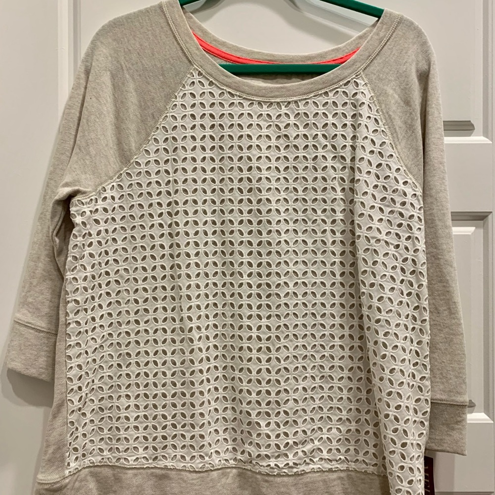 NET Merona 3/4 sleeve XXL top with cutout overlay